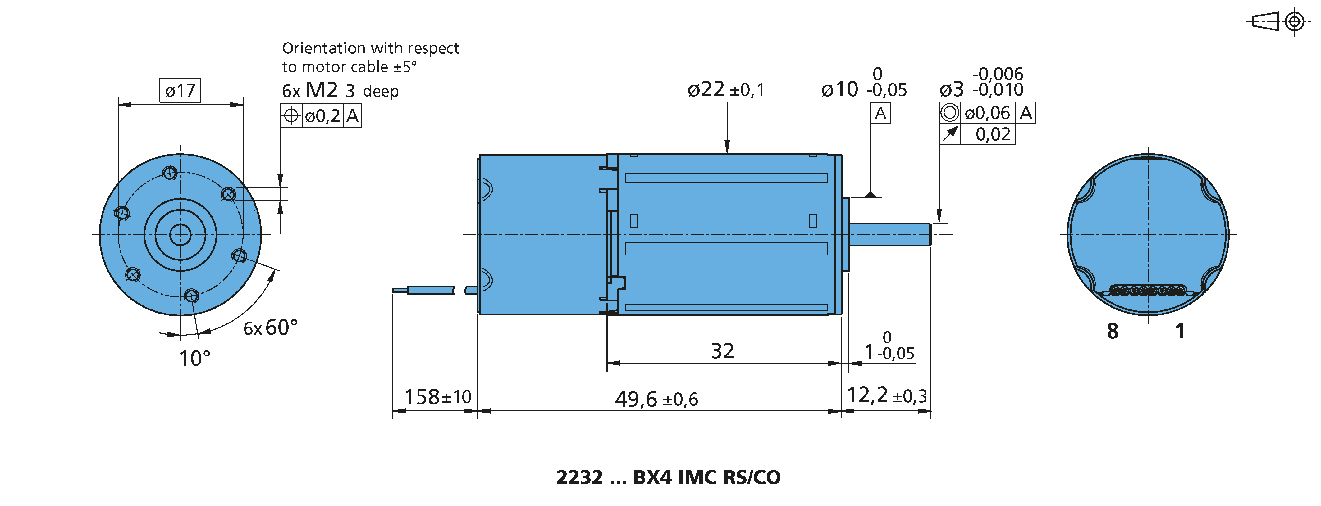 電子回路内蔵モータ Series 2232 ... BX4 IMC RS/CO